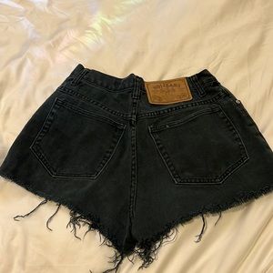 High rise black jean shorts